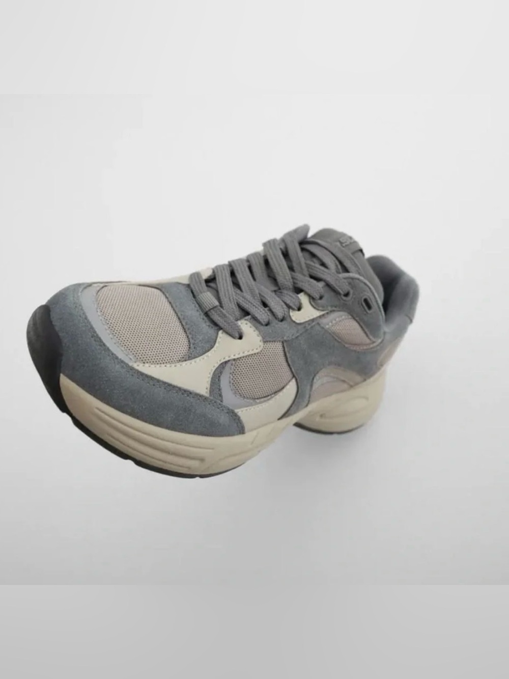 Zara Chunky Gray and Cream Sneakers
